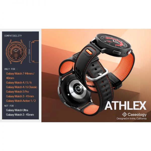 بند کیسولوژی مدل Athlex ساعت سامسونگ Galaxy Watch7 40mm 44mm / Watch FE / Watch 6 نارنجی