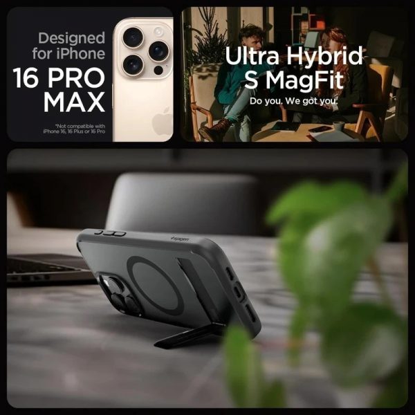 قاب اسپیگن Ultra Hybrid S MagFit-B گوشی اپل iphone 16 pro max مشکی